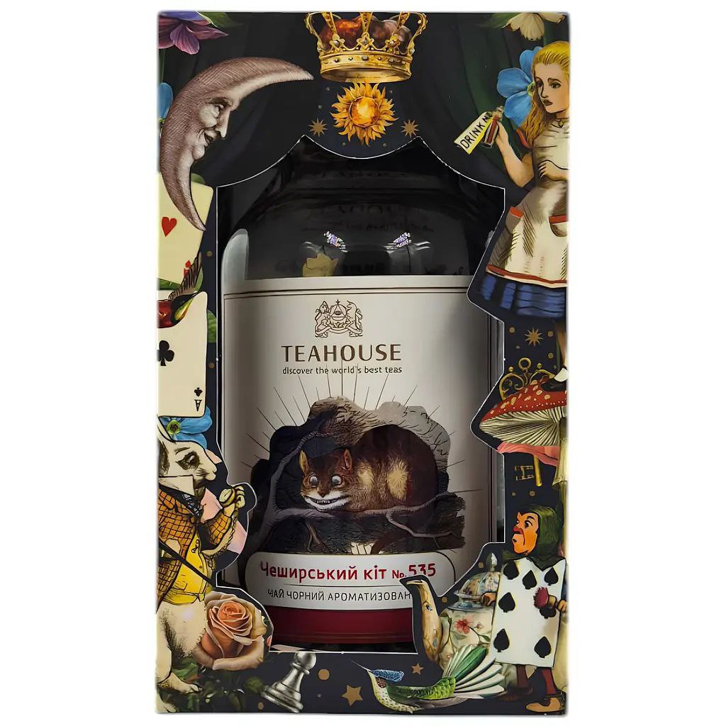 Чай Teahouse Чеширський Кіт скляна банка картонна коробка 125г